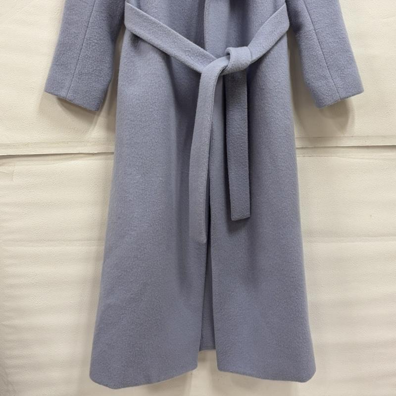 アメリ AMERI コート コート一般 AMERI vintage ロングコート ダブルブレスト ベルト ウール チェスター ビックカラー M 無地 青 / ブルー / blue レディース USED 古着 中古 50163030