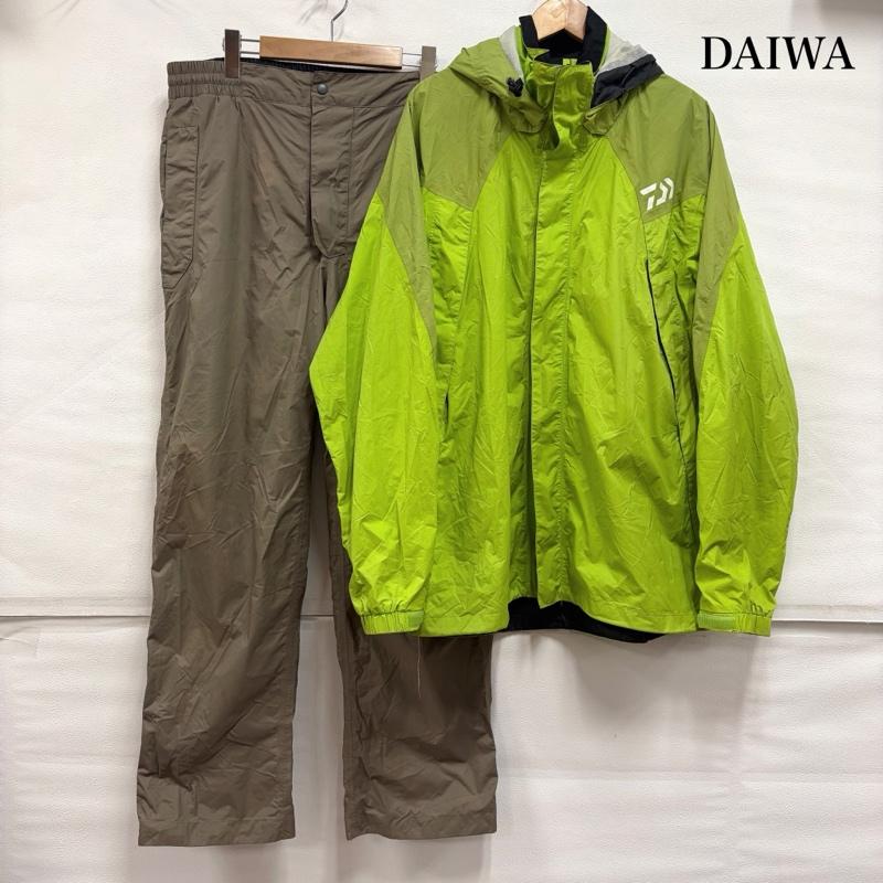 ダイワ DAIWA ジャケット、上着 ジャンパー、ブルゾン ハイブリッド レインマックス ウェア セットアップ ナイロン DR-3606 XXL ロゴ、文字 X プリント 黄緑 / イエローグリーン / X ベージュ / ベージュ / beige メンズ USED 古着 中古 50163033