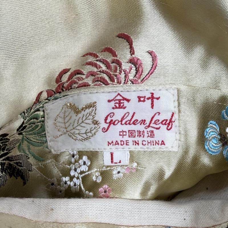 ヴィンテージ VINTAGE ベスト ベスト 金叶 Golden Leaf チャイナ 花柄 サテン ベスト 刺繍 ファー L 総柄 X 刺繍 ベージュ / ベージュ / beige X 金 / ゴールド / gold color X マルチカラー / マルチカラー / multicolor レディース USED 古着 中古 50163036