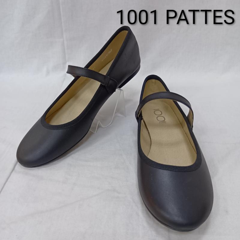 古着 USED 革靴 革靴 1001 PATTES ミルエユヌパット ONE STRAP PUMPS マット ストラップシューズ 牛革 イタリア製 size 39 - 無地 黒 / ブラック / black レディース USED 古着 中古 50163042