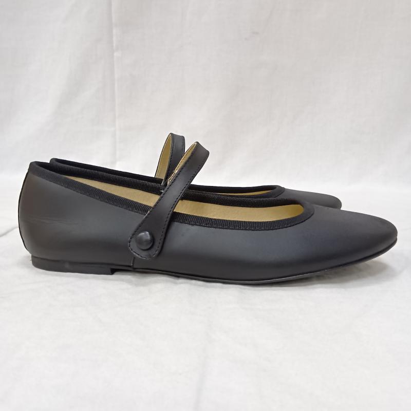 古着 USED 革靴 革靴 1001 PATTES ミルエユヌパット ONE STRAP PUMPS マット ストラップシューズ 牛革 イタリア製 size 39 - 無地 黒 / ブラック / black レディース USED 古着 中古 50163042