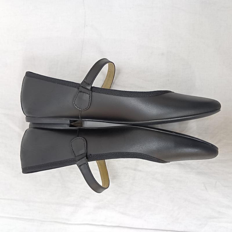 古着 USED 革靴 革靴 1001 PATTES ミルエユヌパット ONE STRAP PUMPS マット ストラップシューズ 牛革 イタリア製 size 39 - 無地 黒 / ブラック / black レディース USED 古着 中古 50163042