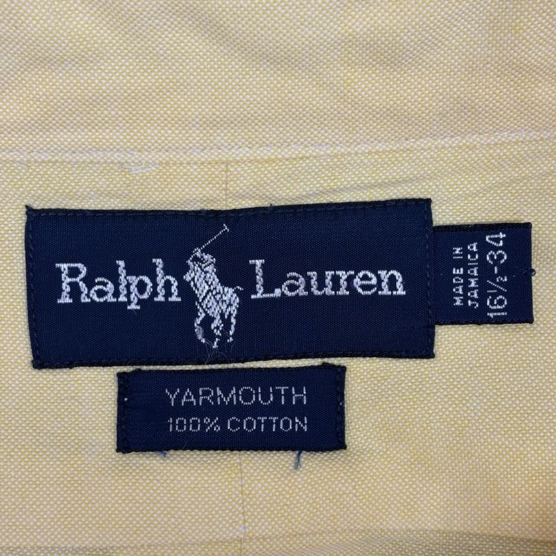 ラルフローレン RALPHLAUREN シャツ、ブラウス 長袖 90年代 ビンテージ YARMOUTH ジャマイカ製 オックスフォード ボタンダウン シャツ 90s - 黄 / イエロー / yellow メンズ USED 古着 中古 50163048