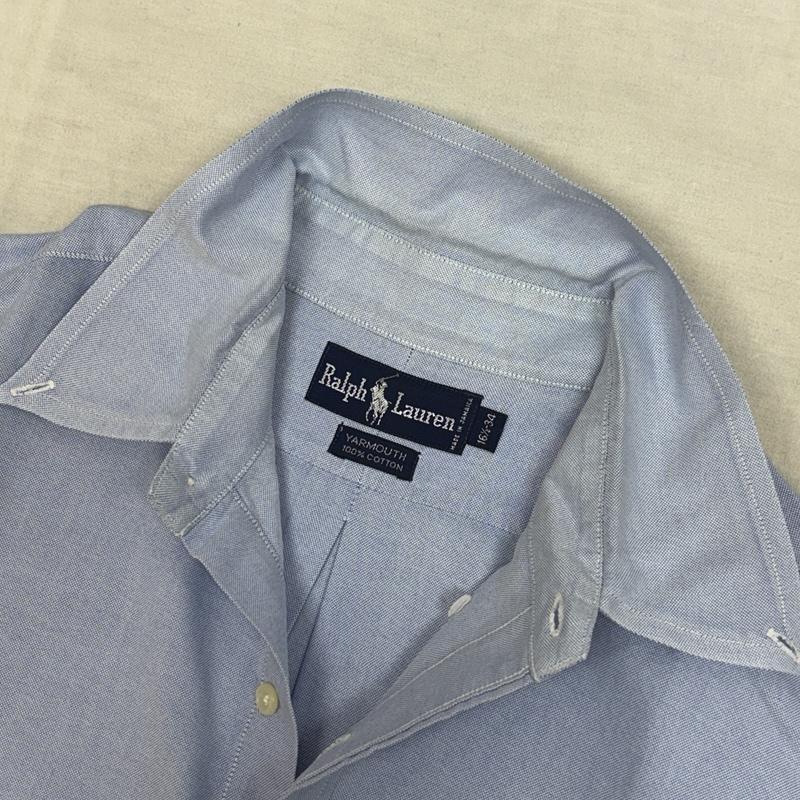 ラルフローレン RALPHLAUREN シャツ、ブラウス 長袖 90年代 ビンテージ ジャマイカ製 YARMOUTH オックスフォード ボタンダウン シャツ 90s - 水色 / ライトブルー / メンズ USED 古着 中古 50163049