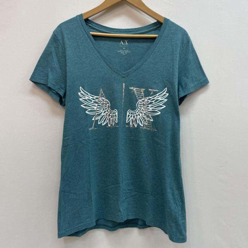 アルマーニエクスチェンジ A/X ARMANIEXCHANGE Tシャツ 半袖 ウイング グラフィッ クプリント Vネック 半袖 Tシャツ M プリント X ロゴ、文字 青 / ブルー / blue メンズ USED 古着 中古 50163062