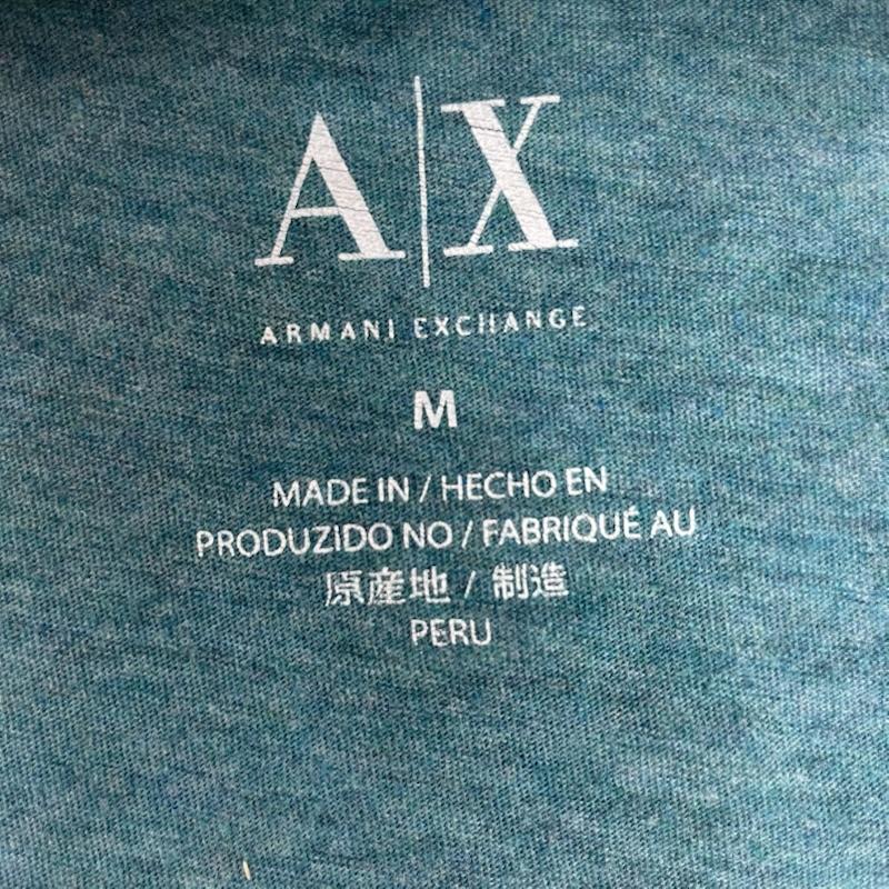 アルマーニエクスチェンジ A/X ARMANIEXCHANGE Tシャツ 半袖 ウイング グラフィッ クプリント Vネック 半袖 Tシャツ M プリント X ロゴ、文字 青 / ブルー / blue メンズ USED 古着 中古 50163062