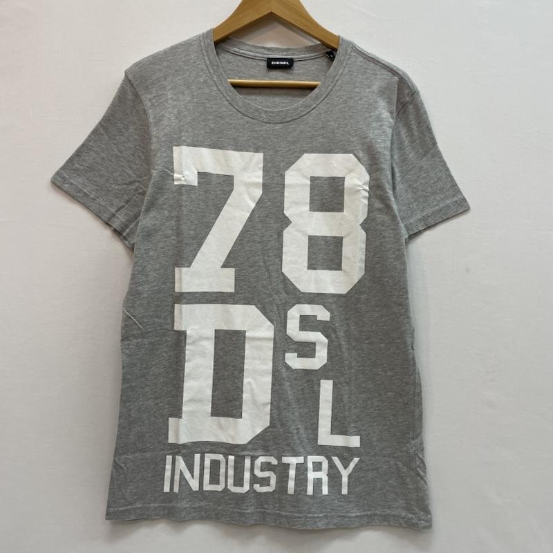 ディーゼル DIESEL Tシャツ 半袖 グラフィック プリント Ｔシャツ 78 DSL INDUSTRY M ロゴ、文字 X プリント 灰 / グレー / gray X 白 / ホワイト / white メンズ USED 古着 中古 50163069