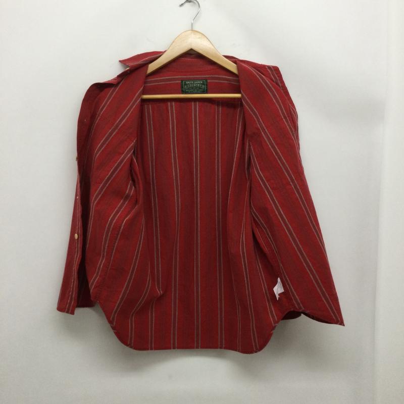 ラルフローレン RALPHLAUREN シャツ、ブラウス 長袖 ポロラルフローレン カントリー　長袖シャツ 7 ストライプ 赤 / レッド / red レディース USED 古着 中古 50163070