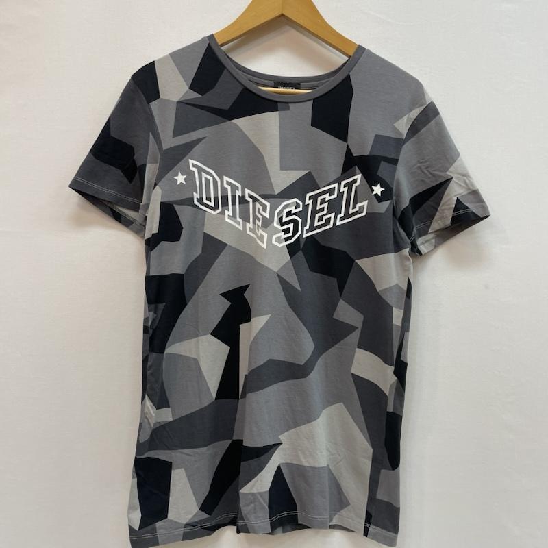 ディーゼル DIESEL Tシャツ 半袖 ブランド ロゴ 幾何学 カモフラージュ 柄 半袖 Tシャツ M ロゴ、文字 X プリント X 幾何柄 X カモフラージュ柄・迷彩 灰 / グレー / gray X 黒 / ブラック / black メンズ USED 古着 中古 50163071