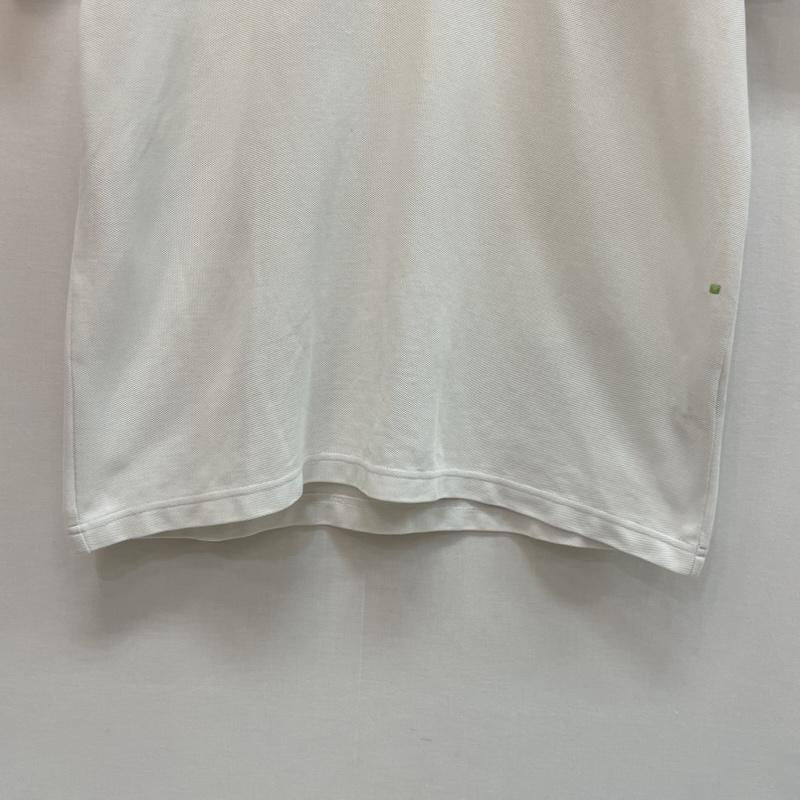 ヒューゴボス HUGO BOSS ポロシャツ 半袖 カラー ブロック デザイン 胸元 ブランド ロゴ M ロゴ、文字 白 / ホワイト / white X 青 / ブルー / blue メンズ USED 古着 中古 50163072