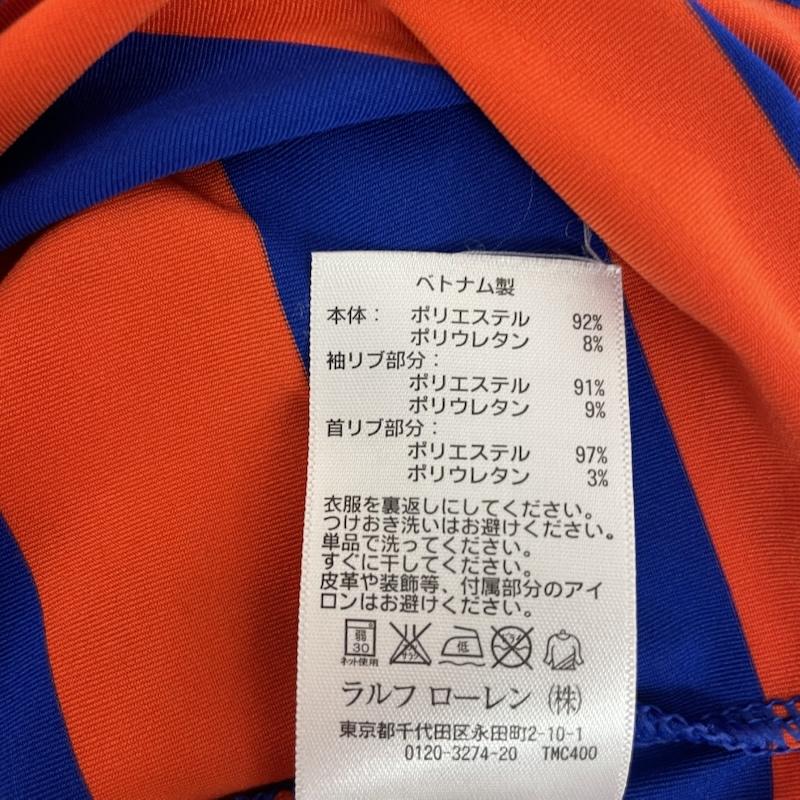 ポロラルフローレン POLO RALPH LAUREN ポロシャツ 半袖 RLX ボーダー 柄 ポロシャツ XS ボーダー柄 青 / ブルー / blue X 橙 / オレンジ / orange メンズ USED 古着 中古 50163073