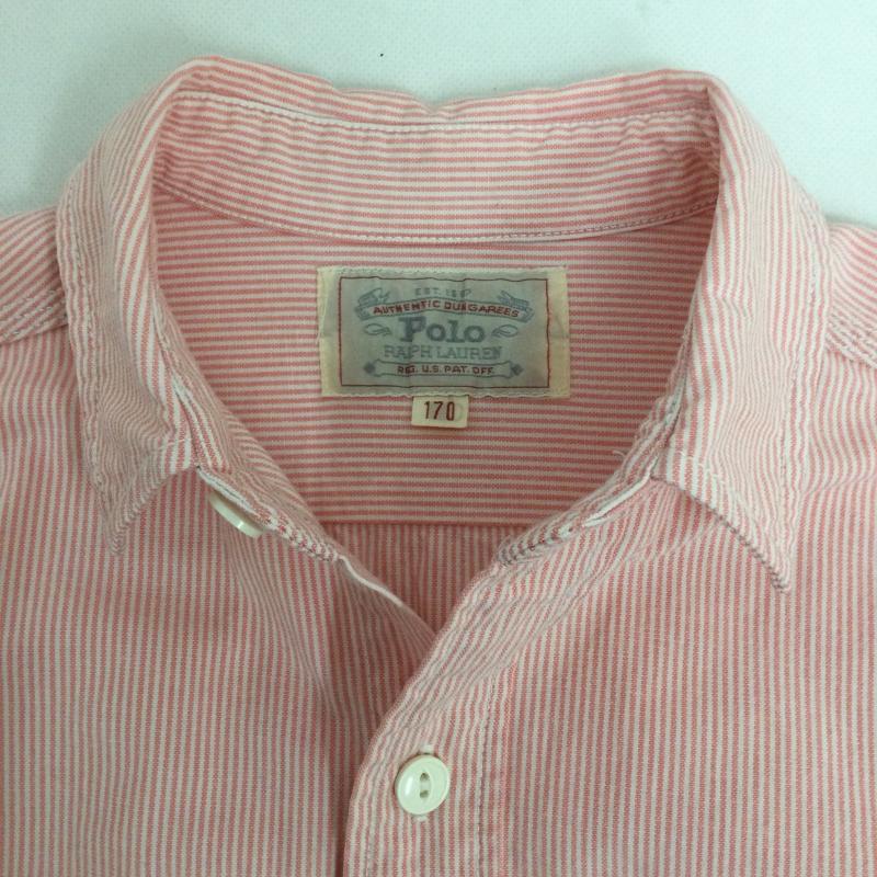 ラルフローレン RALPHLAUREN シャツ、ブラウス 長袖 ポロラルフローレン 白タグ　長袖シャツ　サイズ170 S ストライプ 赤 / レッド / red メンズ USED 古着 中古 50163074