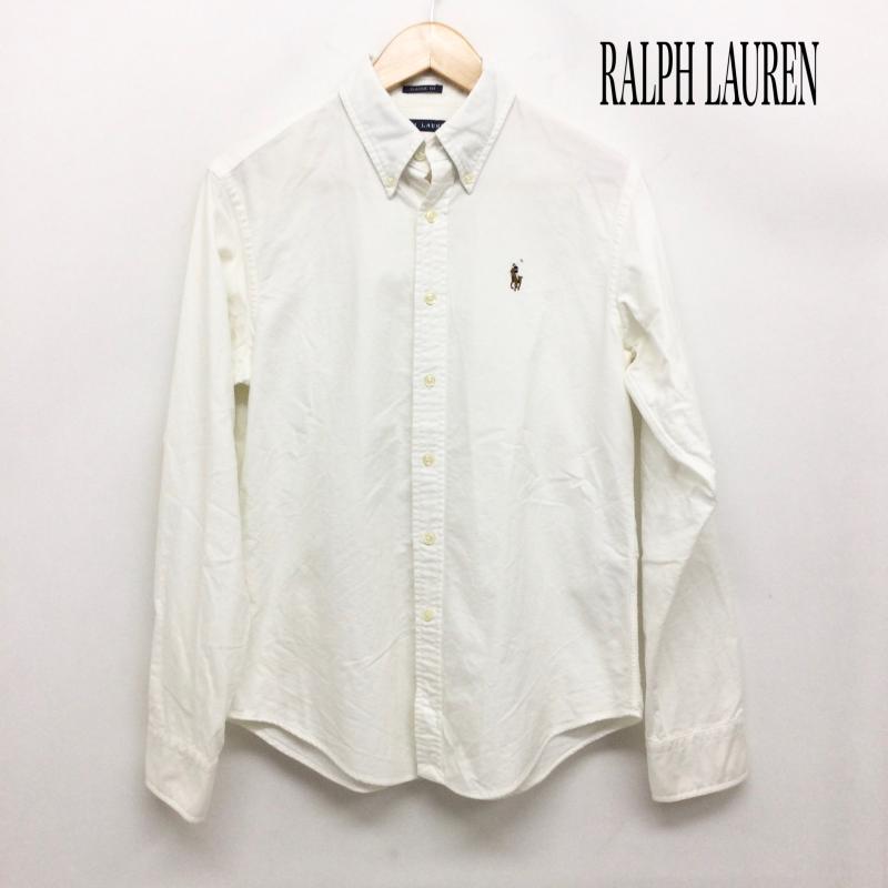 ラルフローレン RALPHLAUREN シャツ、ブラウス 長袖 ポロラルフローレン 長袖シャツ　白シャツ　胸刺繍 S 無地 白 / ホワイト / white レディース USED 古着 中古 50163075