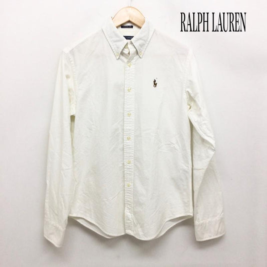 ラルフローレン RALPHLAUREN シャツ、ブラウス 長袖 ポロラルフローレン 長袖シャツ　白シャツ　胸刺繍 S 無地 白 / ホワイト / white レディース USED 古着 中古 50163075