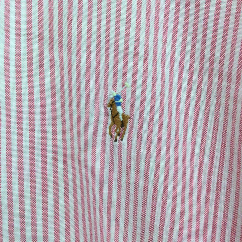ラルフローレン RALPHLAUREN シャツ、ブラウス 長袖 ポロラルフローレン THE BIG OXFORD SHIRT　長袖シャツ L ストライプ 桃 / ピンク / pink レディース USED 古着 中古 50163077