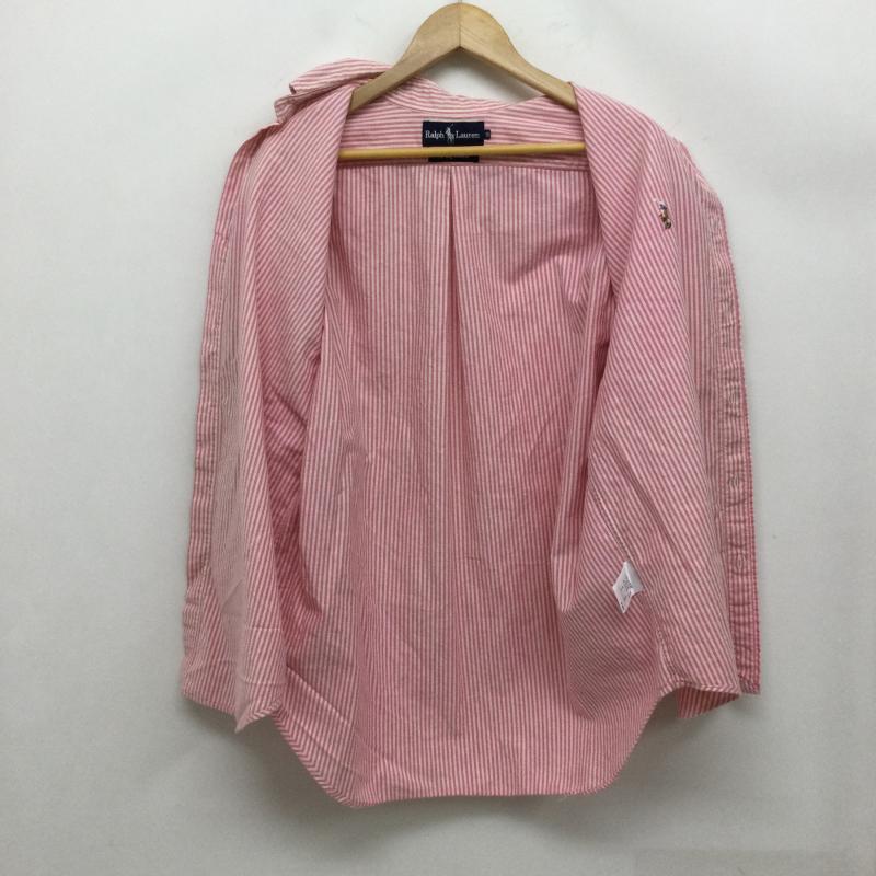 ラルフローレン RALPHLAUREN シャツ、ブラウス 長袖 ポロラルフローレン THE BIG OXFORD SHIRT　長袖シャツ L ストライプ 桃 / ピンク / pink レディース USED 古着 中古 50163077