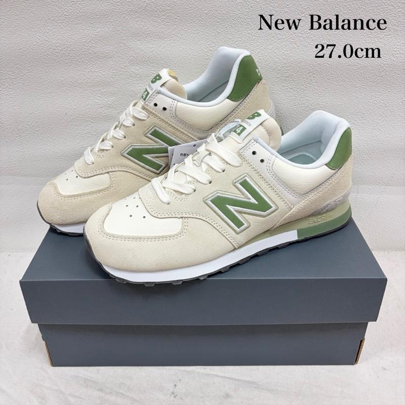 ニューバランス New Balance スニーカー スニーカー U5742KF スウェード メッシュ スニーカー クラシック ロゴ 27.0cm ロゴ、文字 白 / ホワイト / white X カーキ / カーキ / khaki メンズ USED 古着 中古 50163079
