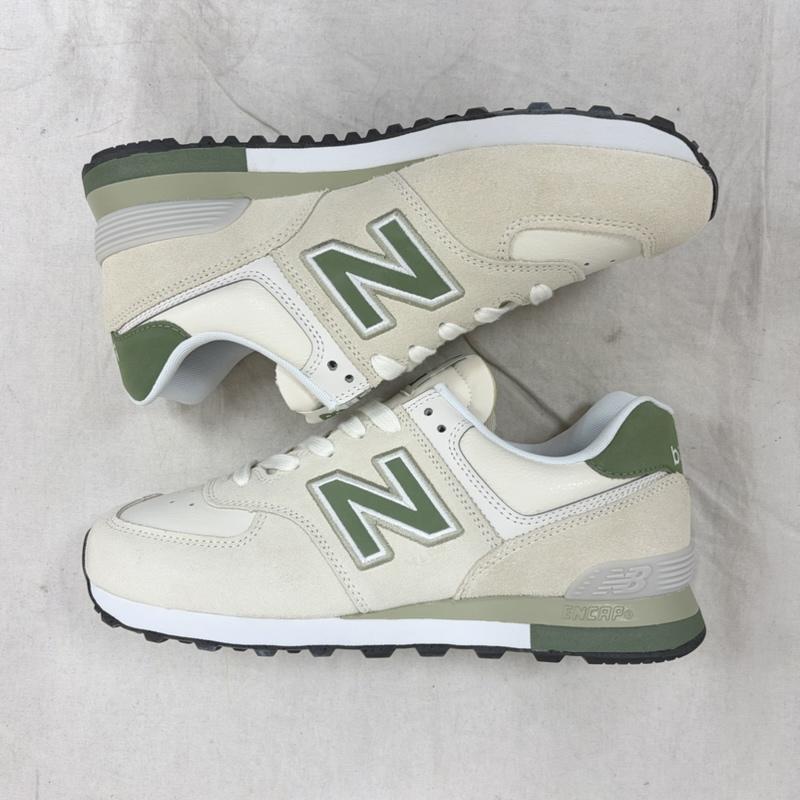 ニューバランス New Balance スニーカー スニーカー U5742KF スウェード メッシュ スニーカー クラシック ロゴ 27.0cm ロゴ、文字 白 / ホワイト / white X カーキ / カーキ / khaki メンズ USED 古着 中古 50163079