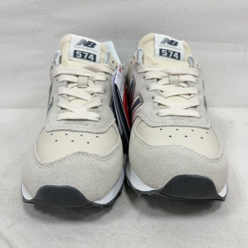 ニューバランス New Balance スニーカー スニーカー U57481N スウェード メッシュ スニーカー クラシック ロゴ 27.0cm ロゴ、文字 白 / ホワイト / white X 紺 / ネイビー / navy メンズ USED 古着 中古 50163080