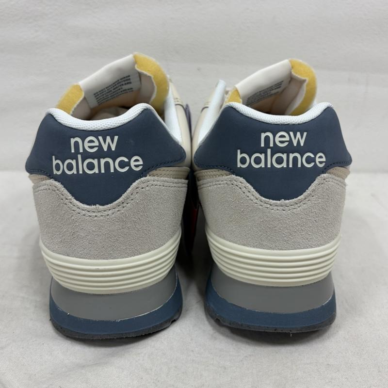 ニューバランス New Balance スニーカー スニーカー U57481N スウェード メッシュ スニーカー クラシック ロゴ 27.0cm ロゴ、文字 白 / ホワイト / white X 紺 / ネイビー / navy メンズ USED 古着 中古 50163080