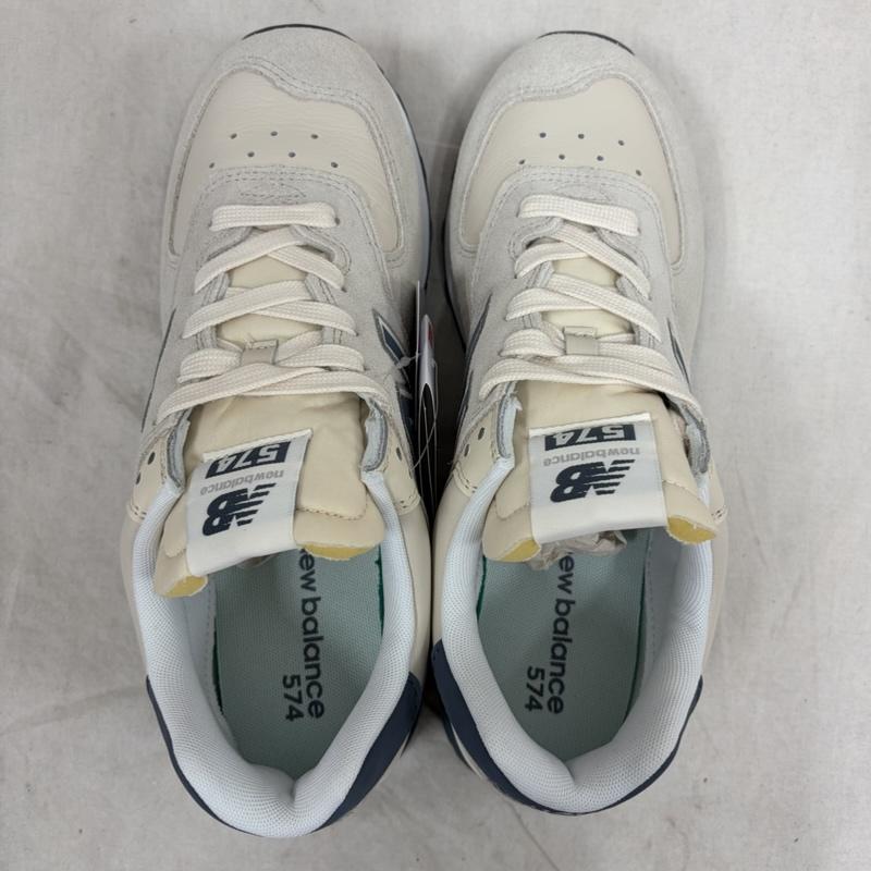 ニューバランス New Balance スニーカー スニーカー U57481N スウェード メッシュ スニーカー クラシック ロゴ 27.0cm ロゴ、文字 白 / ホワイト / white X 紺 / ネイビー / navy メンズ USED 古着 中古 50163080