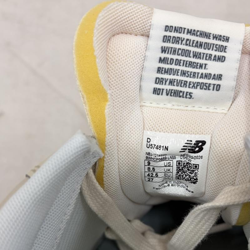 ニューバランス New Balance スニーカー スニーカー U57481N スウェード メッシュ スニーカー クラシック ロゴ 27.0cm ロゴ、文字 白 / ホワイト / white X 紺 / ネイビー / navy メンズ USED 古着 中古 50163080