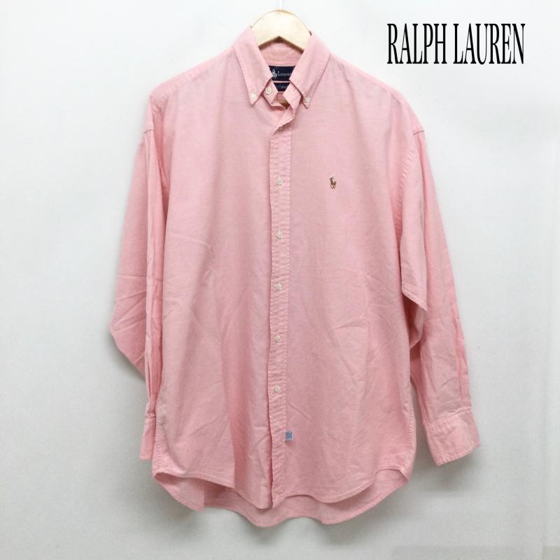 ラルフローレン RALPHLAUREN シャツ、ブラウス 長袖 ポロラルフローレン 長袖シャツ　BIG OXFORD 8 無地 桃 / ピンク / pink メンズ USED 古着 中古 50163082