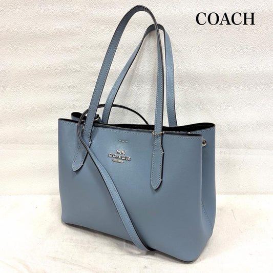 コーチ COACH ショルダーバッグ ショルダーバッグ ミニ アベニューキャリーオール 2WAY レザー トート ショルダー バッグ 斜め掛け チャーム ロゴ - 無地 X ワンポイント X ロゴ、文字 青 / ブルー / blue レディース USED 古着 中古 50163083