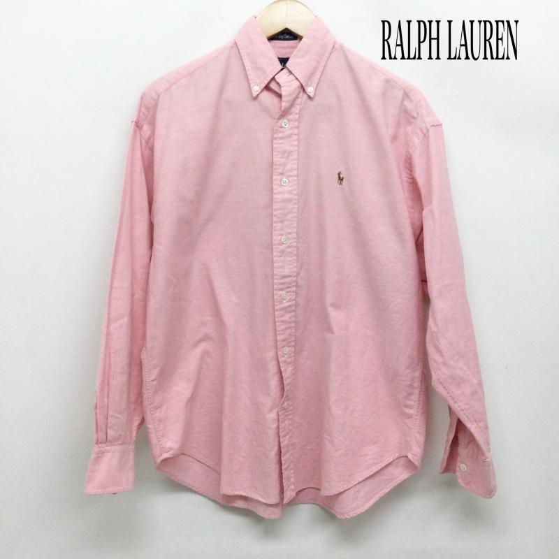 ラルフローレン RALPHLAUREN シャツ、ブラウス 長袖 ポロラルフローレン 長袖シャツ　BIG OXFORD 4 無地 桃 / ピンク / pink メンズ USED 古着 中古 50163087