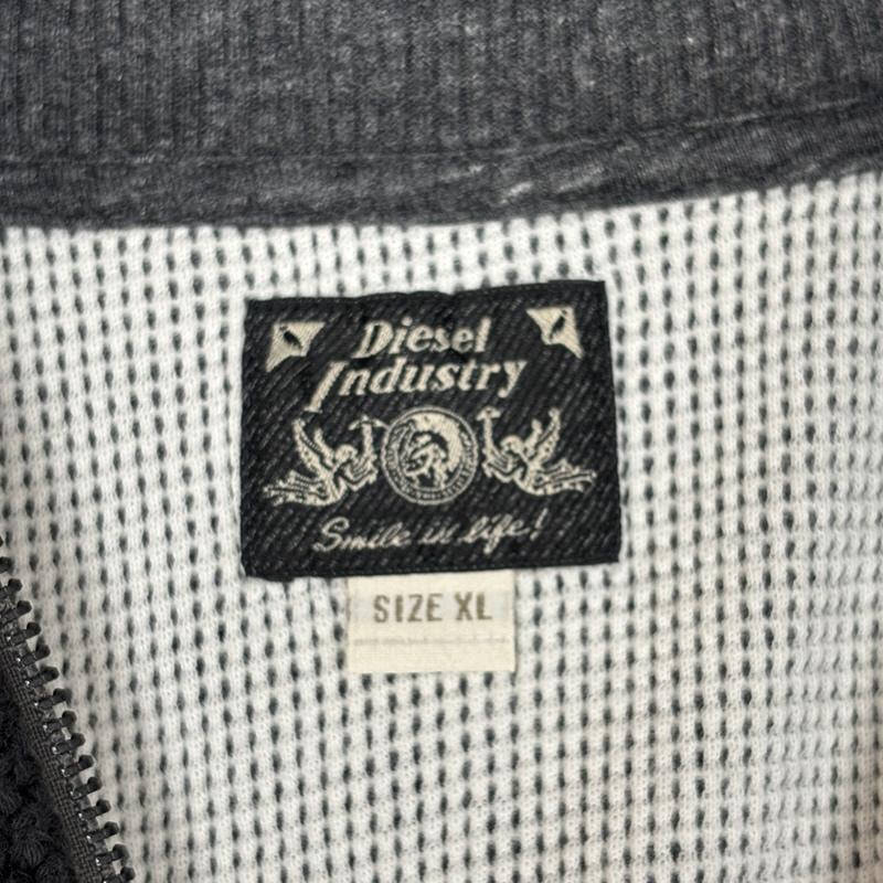 ディーゼル DIESEL ジャケット、上着 ジャンパー、ブルゾン ショールカラー ジップアップ サーマル ニット ジャケット XL メンズ USED 古着 中古 50163088