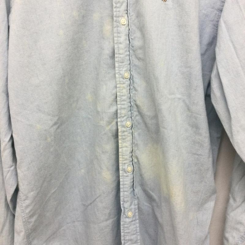 ラルフローレン RALPHLAUREN シャツ、ブラウス 長袖 ポロラルフローレン 長袖シャツ　MADE IN USA XL 無地 水色 / ライトブルー / メンズ USED 古着 中古 50163090