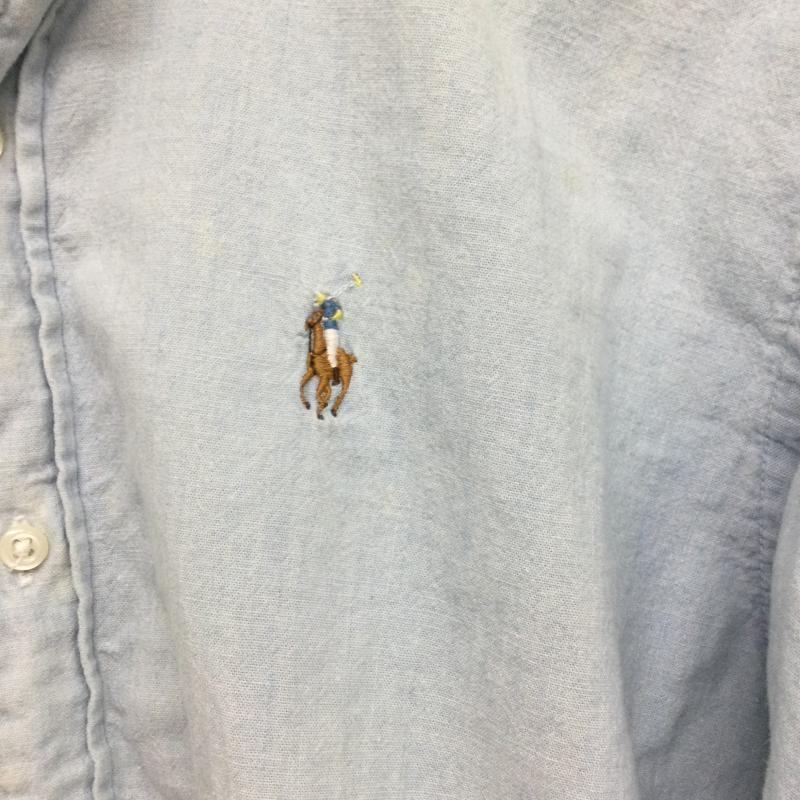 ラルフローレン RALPHLAUREN シャツ、ブラウス 長袖 ポロラルフローレン 長袖シャツ　MADE IN USA XL 無地 水色 / ライトブルー / メンズ USED 古着 中古 50163090
