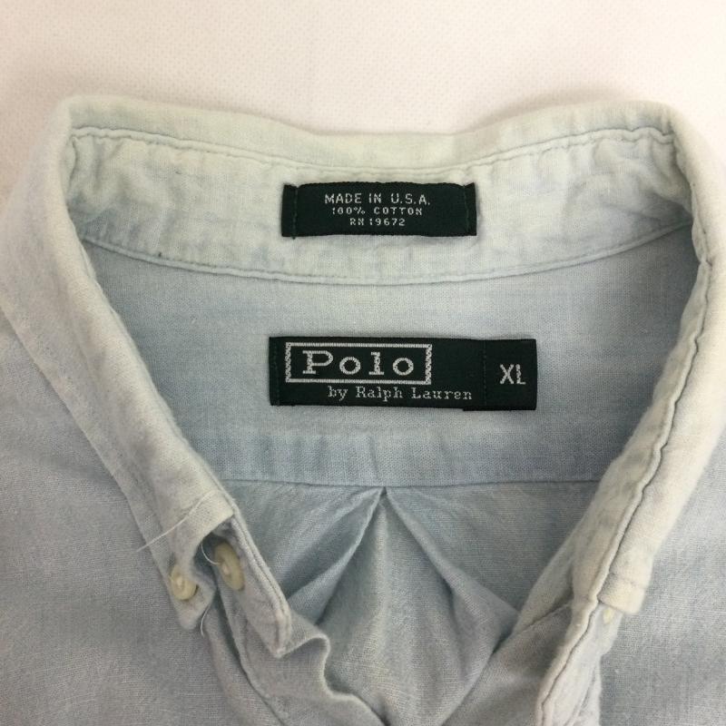 ラルフローレン RALPHLAUREN シャツ、ブラウス 長袖 ポロラルフローレン 長袖シャツ　MADE IN USA XL 無地 水色 / ライトブルー / メンズ USED 古着 中古 50163090