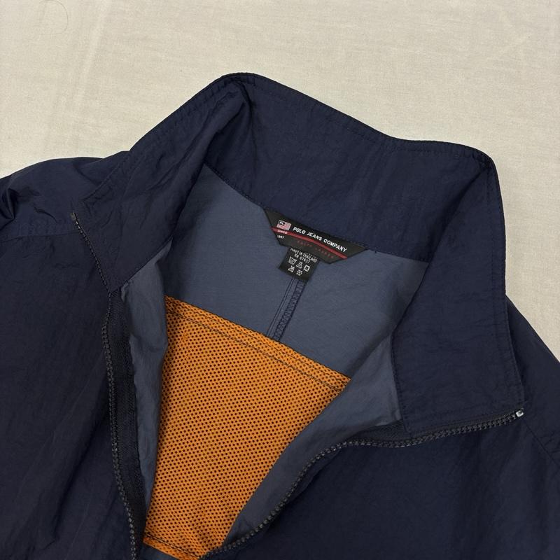 ポロジーンズカンパニー POLO JEANS COMPANY ジャケット、上着 ジャンパー、ブルゾン スタンドカラー ジップアップ ナイロン ジャケット L 紺 / ネイビー / navy メンズ USED 古着 中古 50163092