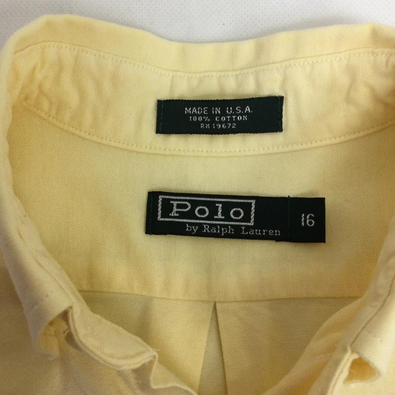 ラルフローレン RALPHLAUREN シャツ、ブラウス 長袖 ポロラルフローレン 長袖シャツ　MADE IN USA S 無地 黄 / イエロー / yellow メンズ USED 古着 中古 50163093