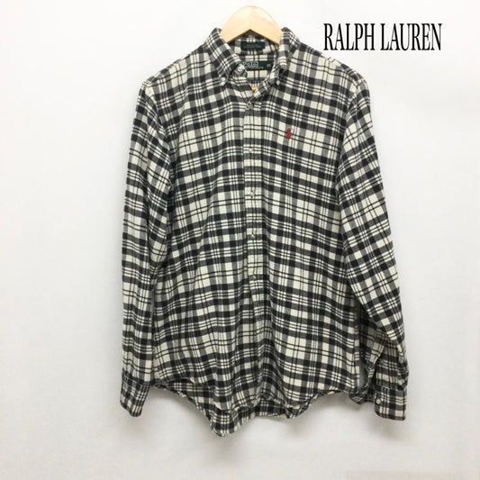 ラルフローレン RALPHLAUREN シャツ、ブラウス 長袖 ポロラルフローレン 長袖シャツ　MADE IN USA M チェック 灰 / グレー / gray メンズ USED 古着 中古 50163095
