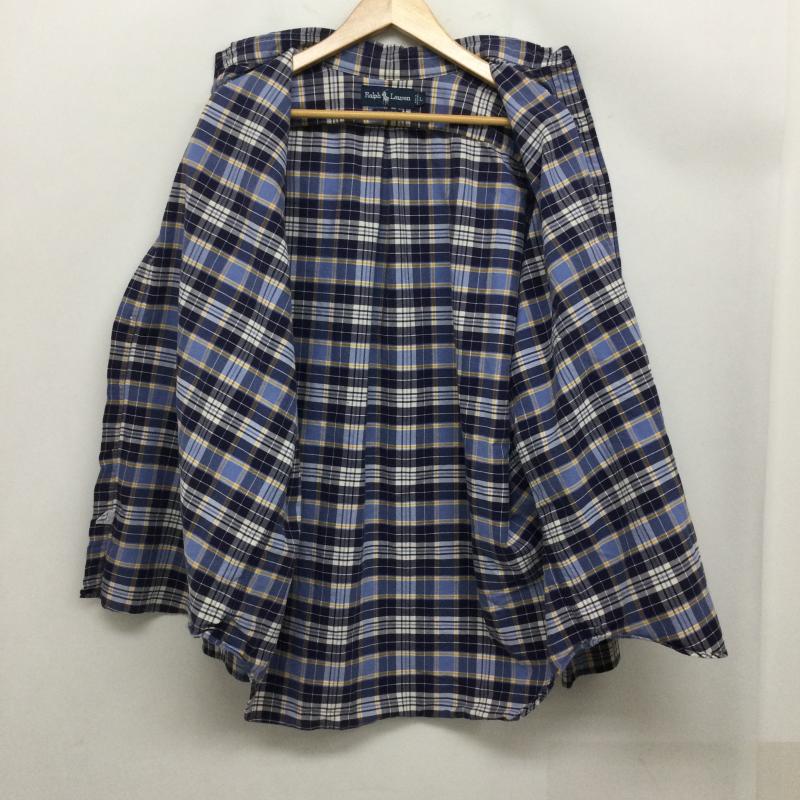 ラルフローレン RALPHLAUREN シャツ、ブラウス 長袖 ポロラルフローレン 長袖シャツ　BIG SHIRT L チェック 紺 / ネイビー / navy メンズ USED 古着 中古 50163098