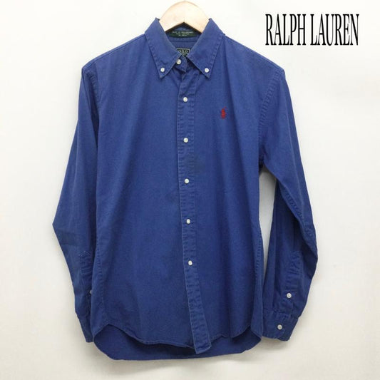 ラルフローレン RALPHLAUREN シャツ、ブラウス 長袖 ポロラルフローレン 長袖シャツ　ボタンダウン L 無地 青 / ブルー / blue レディース USED 古着 中古 50163099