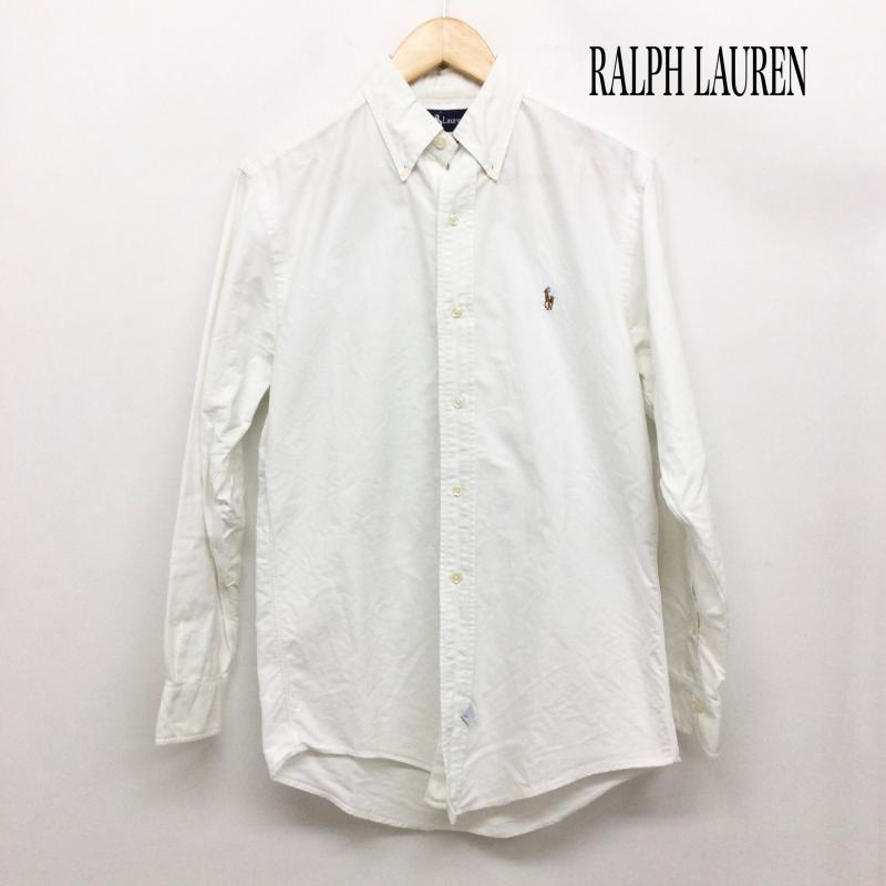 ラルフローレン RALPHLAUREN シャツ、ブラウス 長袖 ポロラルフローレン 長袖シャツ ボタンダウン　胸刺繡 S 無地 白 / ホワイト / white メンズ USED 古着 中古 50163103