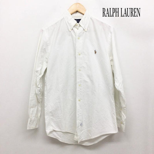 ラルフローレン RALPHLAUREN シャツ、ブラウス 長袖 ポロラルフローレン 長袖シャツ ボタンダウン　胸刺繡 S 無地 白 / ホワイト / white メンズ USED 古着 中古 50163103