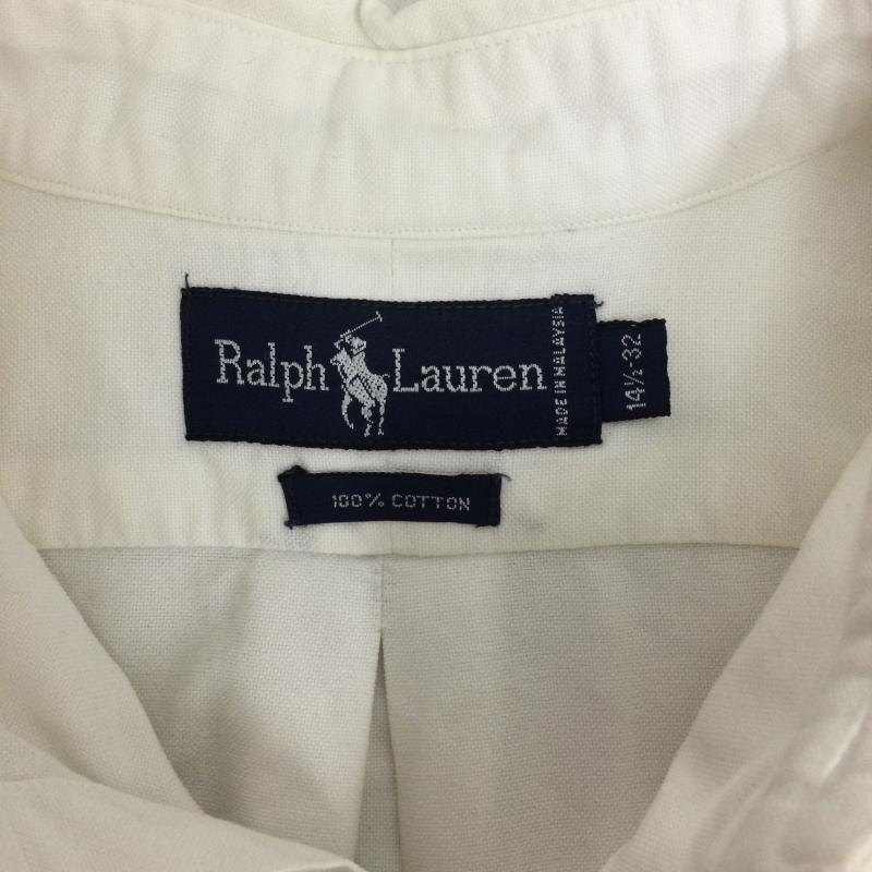 ラルフローレン RALPHLAUREN シャツ、ブラウス 長袖 ポロラルフローレン 長袖シャツ ボタンダウン　胸刺繡 S 無地 白 / ホワイト / white メンズ USED 古着 中古 50163103