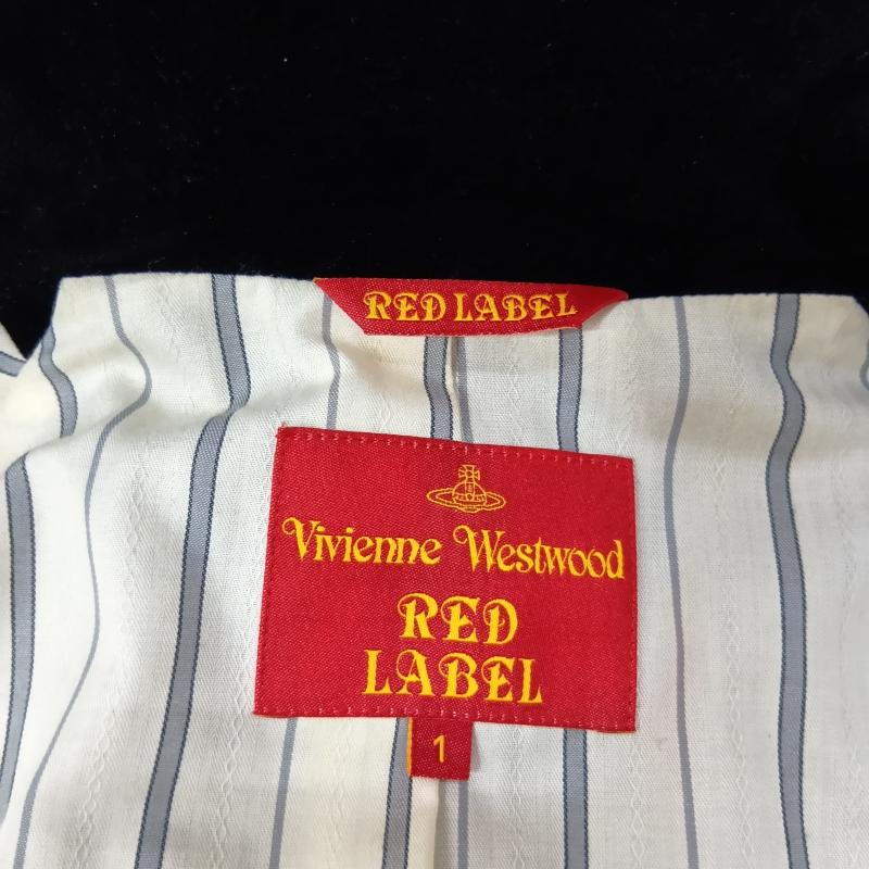 ヴィヴィアン ウエストウッド レッドレーベル Vivienne Westwood red label ジャケット、上着 ジャケット、ブレザー ラブジャケット ベロア 1つボタン シングル ウエストマーク ブラック オーブボタン 1 無地 黒 / ブラック / black レディース USED 古着 中古 50163113