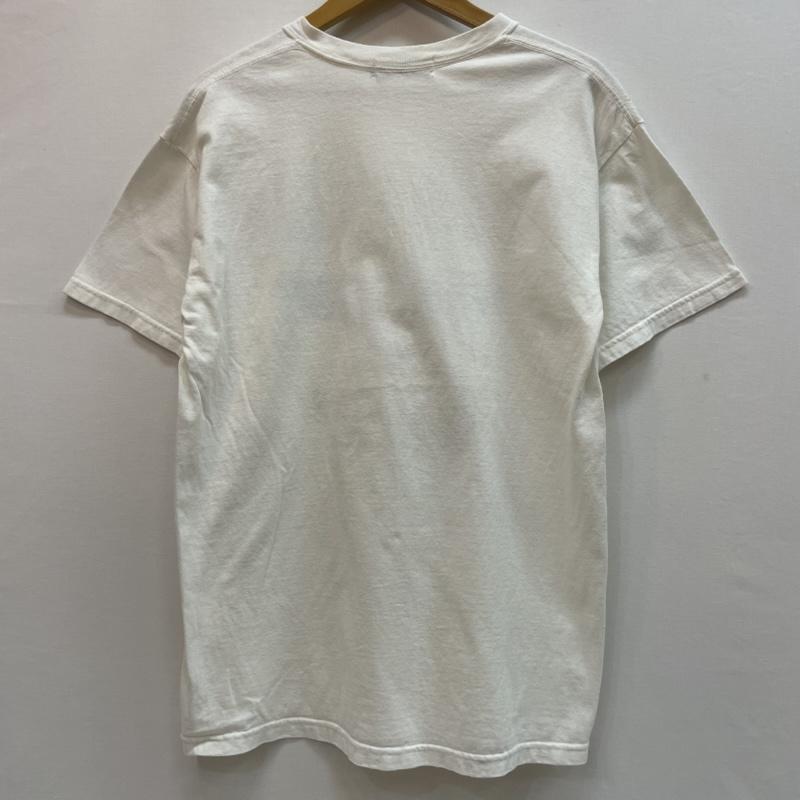 ヒューストン HOUSTON Tシャツ 半袖 U.S. NAVAL AIR STATION プリント Ｔシャツ L ロゴ、文字 X プリント 白 / ホワイト / white X 紺 / ネイビー / navy X 黄 / イエロー / yellow メンズ USED 古着 中古 50163118