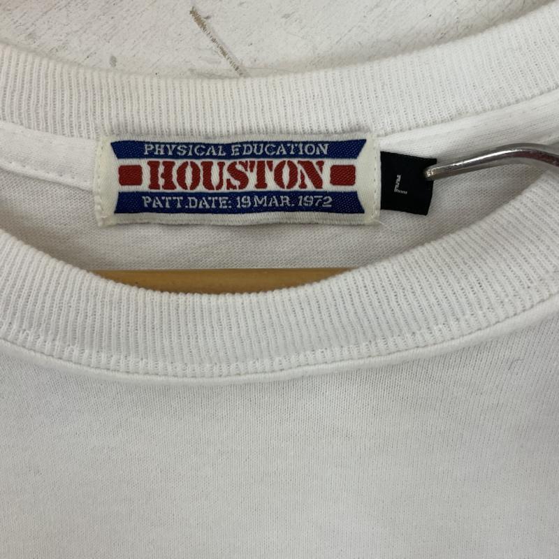 ヒューストン HOUSTON Tシャツ 半袖 U.S. NAVAL AIR STATION プリント Ｔシャツ L ロゴ、文字 X プリント 白 / ホワイト / white X 紺 / ネイビー / navy X 黄 / イエロー / yellow メンズ USED 古着 中古 50163118