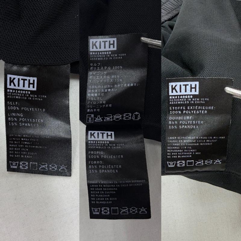 キス KITH パンツ ショートパンツ ナイロンショーツ サイドライン ロゴ プリント ショートパンツ アクティブ M ロゴ、文字 X プリント 黒 / ブラック / black X 赤 / レッド / red メンズ USED 古着 中古 50163120