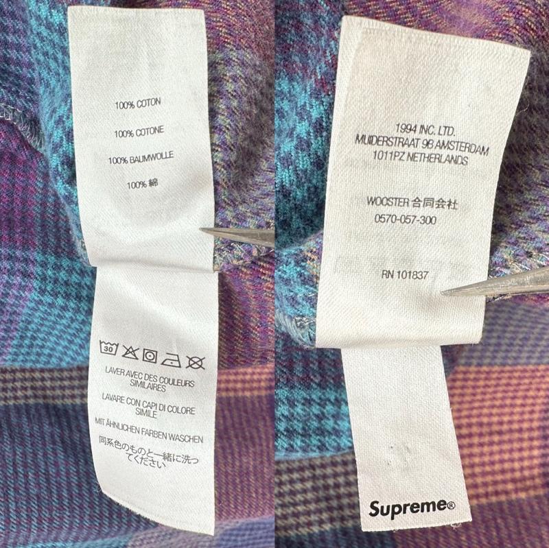 シュプリーム Supreme シャツ、ブラウス 長袖 21FW Plaid Flannel Shirt フランネル チェック シャツ M マルチカラー / マルチカラー / multicolor X 紫 / パープル / purple メンズ USED 古着 中古 50163121
