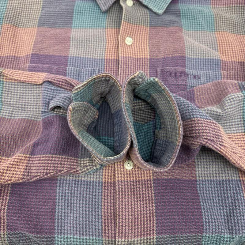 シュプリーム Supreme シャツ、ブラウス 長袖 21FW Plaid Flannel Shirt フランネル チェック シャツ M マルチカラー / マルチカラー / multicolor X 紫 / パープル / purple メンズ USED 古着 中古 50163121