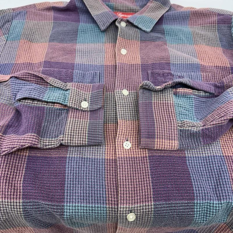 シュプリーム Supreme シャツ、ブラウス 長袖 21FW Plaid Flannel Shirt フランネル チェック シャツ M マルチカラー / マルチカラー / multicolor X 紫 / パープル / purple メンズ USED 古着 中古 50163121