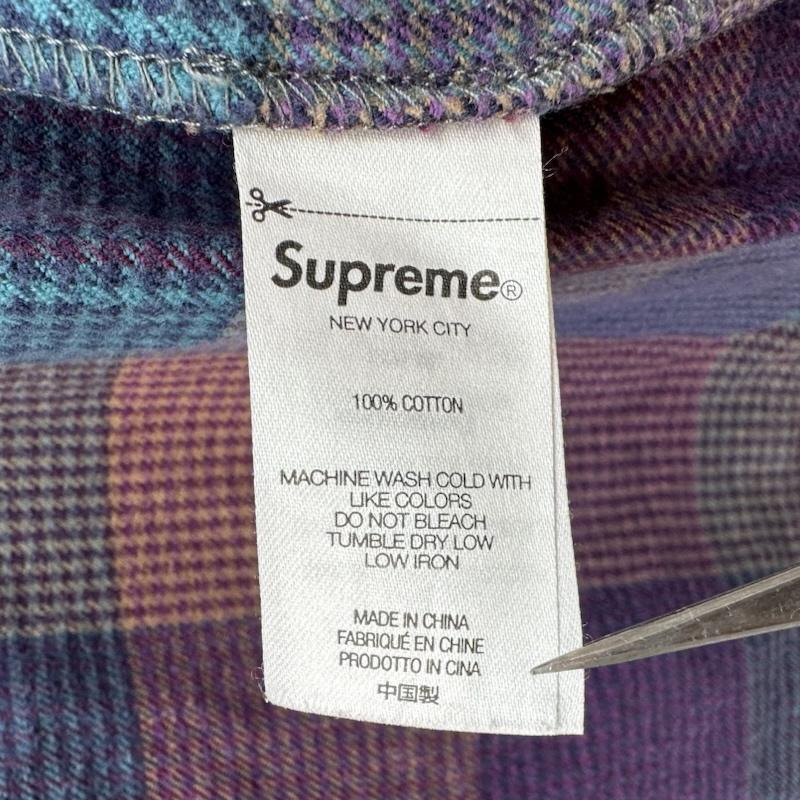 シュプリーム Supreme シャツ、ブラウス 長袖 21FW Plaid Flannel Shirt フランネル チェック シャツ M マルチカラー / マルチカラー / multicolor X 紫 / パープル / purple メンズ USED 古着 中古 50163121