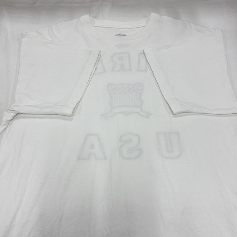 アヴィレックス AVIREX Tシャツ 半袖 50 anniversary アニバーサリー バーシティ カモ 迷彩 ロゴ 半袖 Tシャツ USA XL ロゴ、文字 X 刺繍 白 / ホワイト / white X カーキ / カーキ / khaki メンズ USED 古着 中古 50163126
